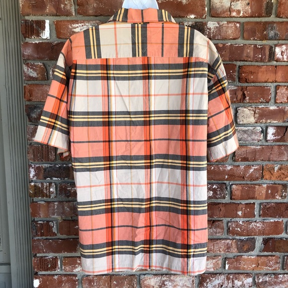 Tommy Hilfiger orange plaid button down size L - Picture 3 of 7